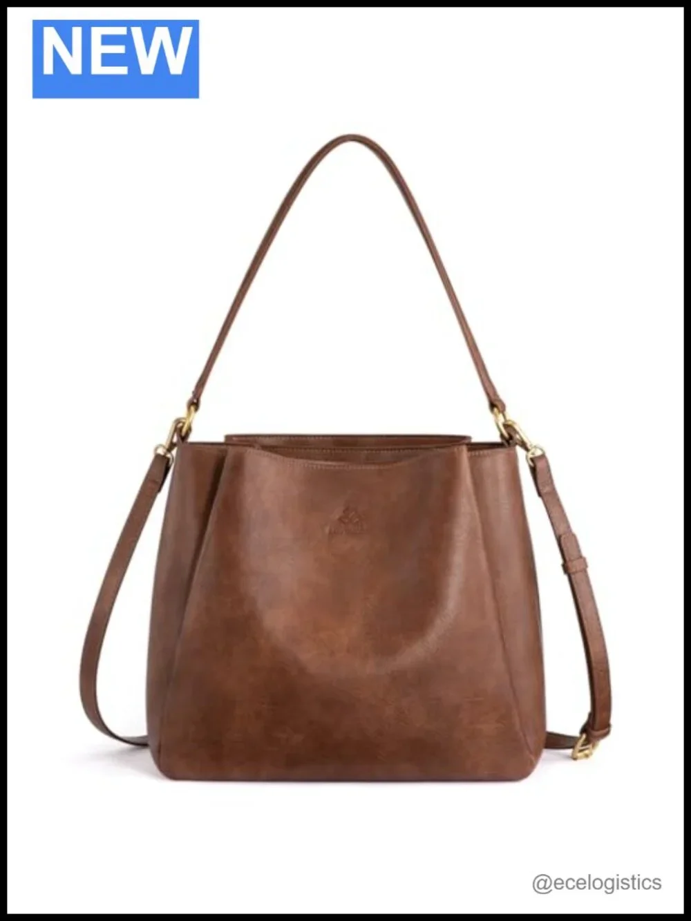 Large Vegan Leather Hobo Bag with Three Compartments Women Purse Crossbody